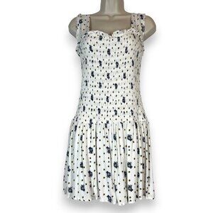 Free People White and Blue Mini Dress